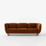 Claude Cognac Velvet Sofa