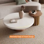 Camel 2-Piece Round Wood Coffee Table Set - Image 9