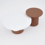 Camel 2-Piece Round Wood Coffee Table Set - Image 4