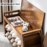 Harvold Upholstered Bench with Flip Top Storage Shoe Rack - Image 5