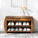 Harvold Upholstered Bench with Flip Top Storage Shoe Rack - Image 3