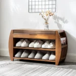 Harvold Upholstered Bench with Flip Top Storage Shoe Rack - Image 2