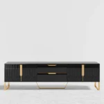 Berklin Black Wood Rectangle TV Stand