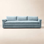 Icy Blue Velvet Sofa - Image 7