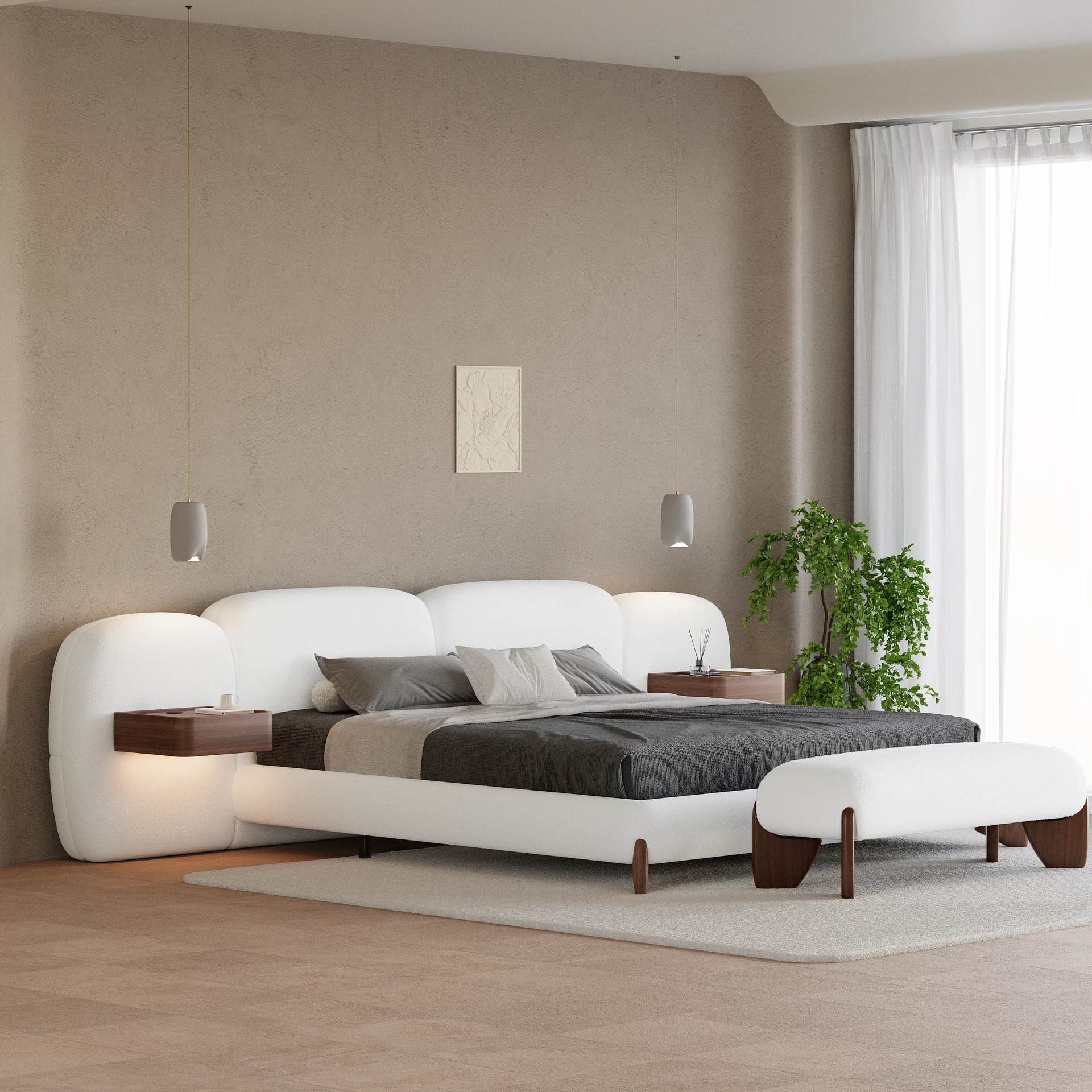 Curva-King-Size-Boucle-Bed-with-Headboard-9.webp Curva King Size Boucle Bed with Headboard - Image 1
