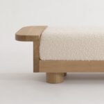 Brushed Oak & Fabric Bench - Image 2