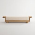 Brushed Oak & Fabric Bench