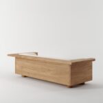 Brushed Oak & Fabric Sofa - Image 3