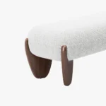 Fabric Ottoman with Wooden Legs - Image 7