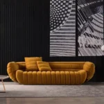 Velvet Yellow Sofa - Image 2