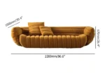 Velvet Yellow Sofa - Image 6