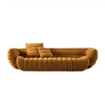 Velvet Yellow Sofa - Image 7