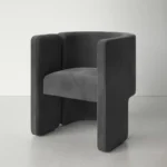 Asymmetrical Velvet Accent Chair - Image 2