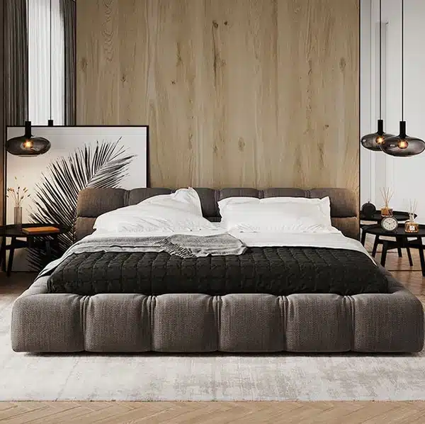 Tufted Linen Bed