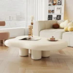 Matte Wood Abstract Coffee Table - Image 4