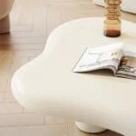 Matte Wood Abstract Coffee Table - Image 6