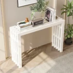 Mek Modern White Console Table
