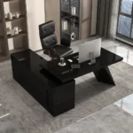 Absolutely Black L-Shape Desk