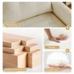 Modern White Sleeper Chair with Wood Base - Image 12