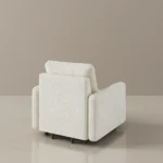 Modern White Sleeper Chair with Wood Base - Image 4
