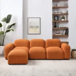 Modular Sectional Sofa with Loop Yarn Fabric