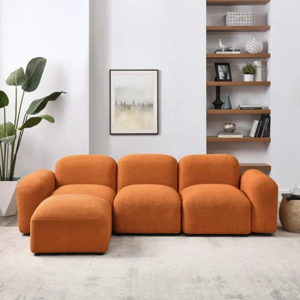 Modular Sectional Sofa with Loop Yarn Fabric