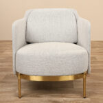 Chrome Gold Bouclé Accent Chair - Image 2