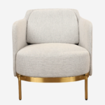 Chrome Gold Bouclé Accent Chair