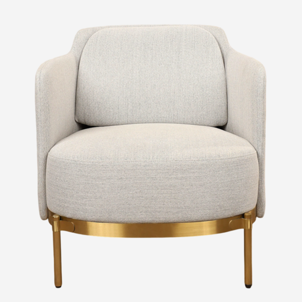 Chrome Gold Bouclé Accent Chair