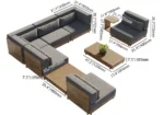 Miami Patio Wood 9 Piece Sofa Set - Image 17