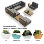 Miami Patio Wood 9 Piece Sofa Set - Image 14