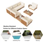 Modular Teak & Beech Outdoor Furniture Set - Image 17