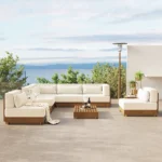 Modular Teak & Beech Outdoor Furniture Set - Image 4