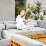Modular Teak & Beech Outdoor Furniture Set - Image 7
