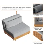 Modular Teak & Beech Outdoor Furniture Set - Image 14