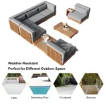 Modular Teak & Beech Outdoor Furniture Set - Image 20