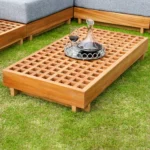 Modular Teak & Beech Outdoor Furniture Set - Image 9