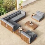 Modular Teak & Beech Outdoor Furniture Set - Image 2