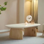 Oval Solid Wood Coffee Table