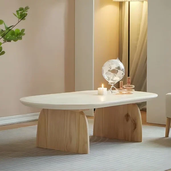 Oval Solid Wood Coffee Table