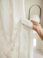 Elegant White Jacquard Net Sheer Curtains with Wavy Design – Complete Installation Set, Starting at 99 AEDsqm - Image 3