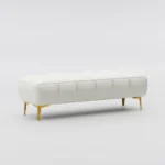 Upholstered Bedroom Bench with Metal Legs