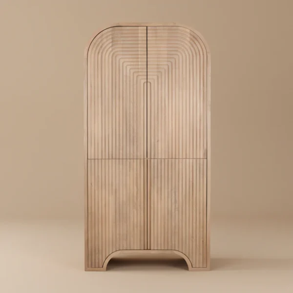 Arco Fluted White Oak Veneer Cabinet