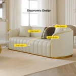 Three-Seater Faux Leather Sofa - Image 9