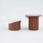 Camel 2-Piece Round Wood Coffee Table Set - Image 6
