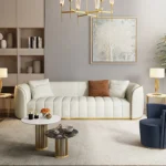 Three-Seater Faux Leather Sofa - Image 3