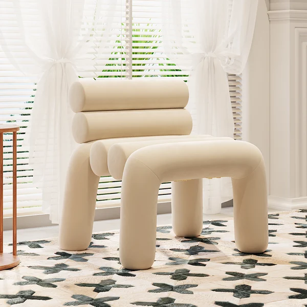 Channel-Tufted Velvet Armless Chair