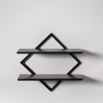 Black Steel & Wood Wall Shelf