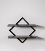 Black Steel & Wood Wall Shelf