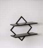Black Steel & Wood Wall Shelf - Image 2